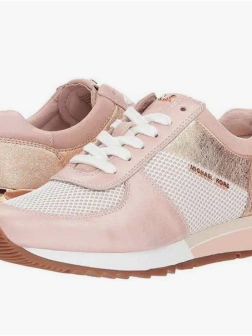 Michael Kors Blush Pink & Rose Gold Mesh Sneakers